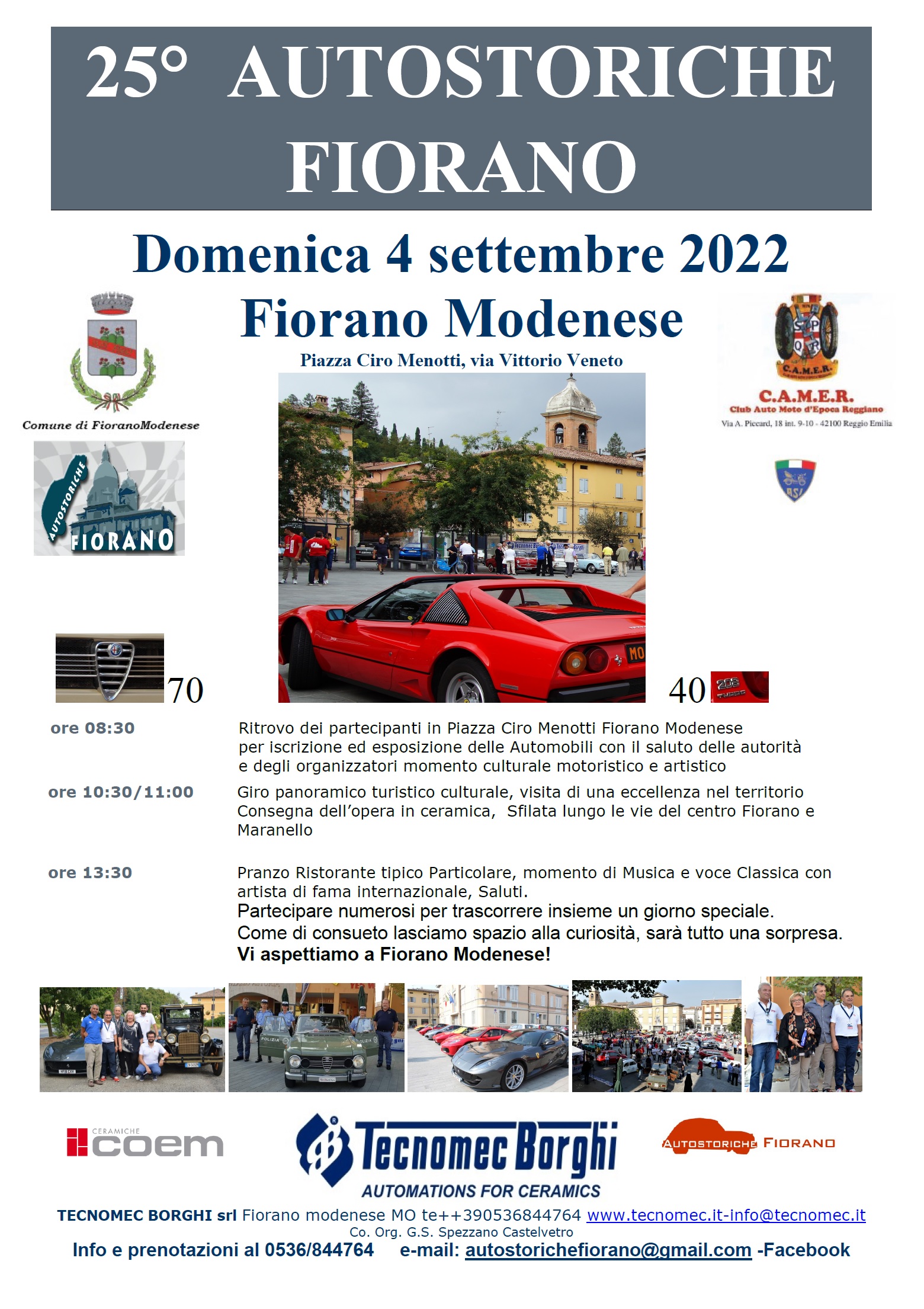25° Raduno Autostoriche Fiorano (MO) – 4 Settembre 2022